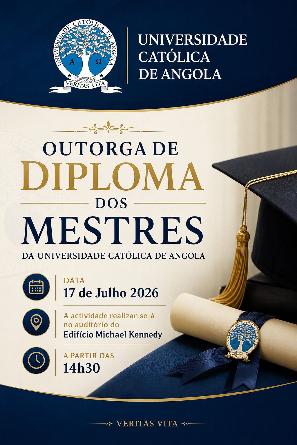 UNIVERSIDADE CATÓLICA DE ANGOLA | OUTORGA DE DIPLOMAS DOS MESTRES